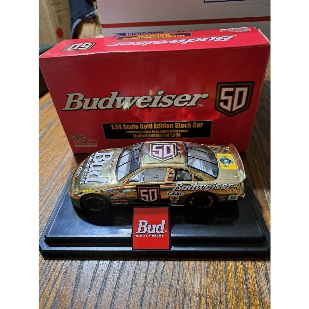 Vintage 98 Racing Champions Gold Ricky Craven #50 Bud Die Cast Nascar Race Car